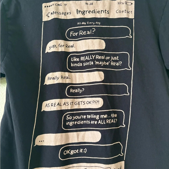 Chipotle Employee Shirt Black Fast Food Organic Cotton Unisex Medium - Picture 3 of 4